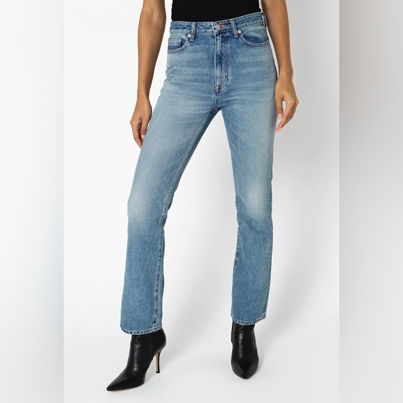 NWT JOHN ELLIOTT STELLA HIGH RISE AND STRAIGHT FAIRFAX JEANS SIZE 25 LIGHT DENIM - Picture 2 of 13
